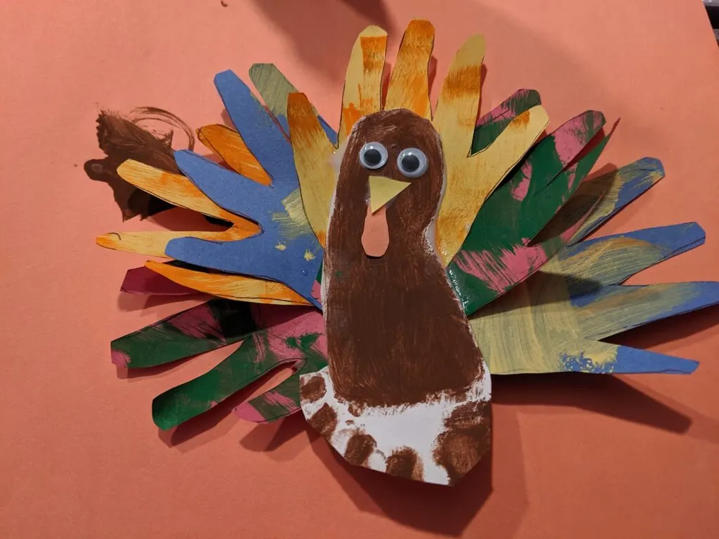 handprint and footprint turkey craft 