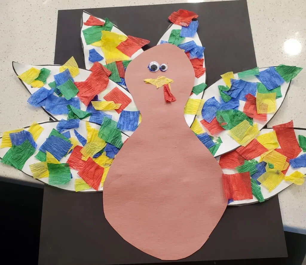 paper collage turkey craft 