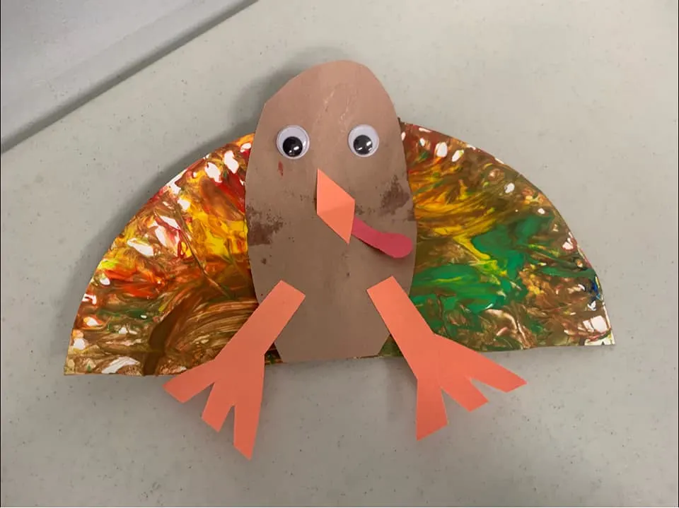 paper plate turkey craft idea for toddlers 