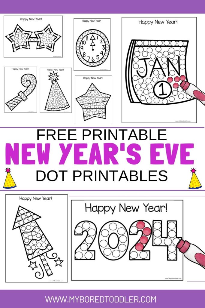 free new years eve dot printables 2024 pinterest