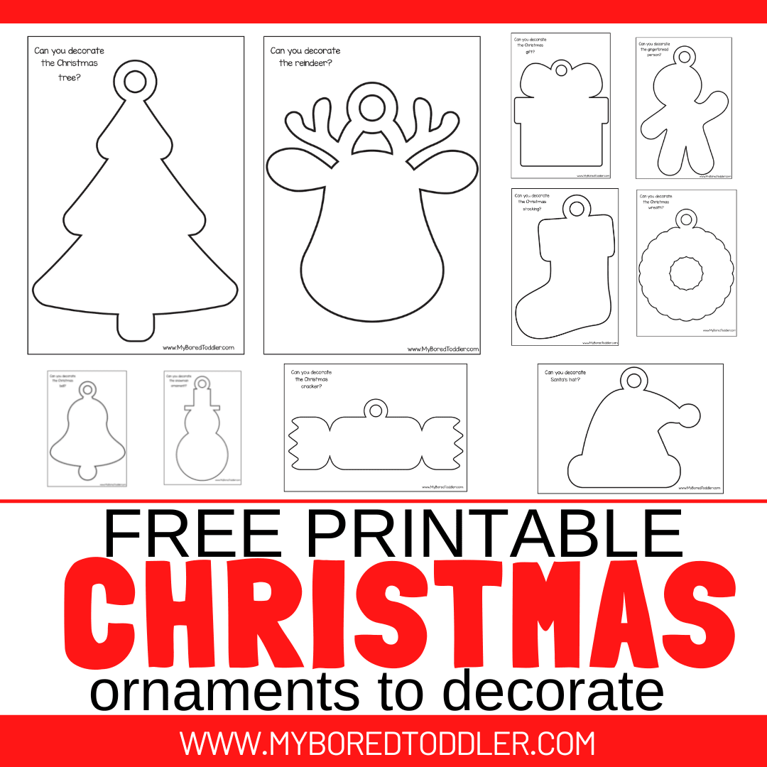free printable christmas ornaments for toddlers to decorate at home or school