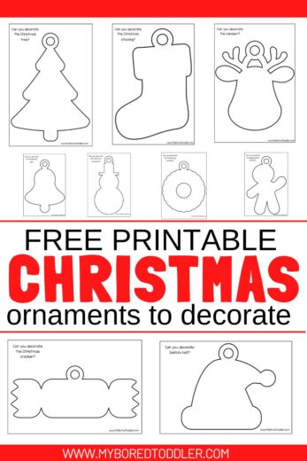 FREE PRINTABLE Christmas ornaments to decorate - My Bored Toddler