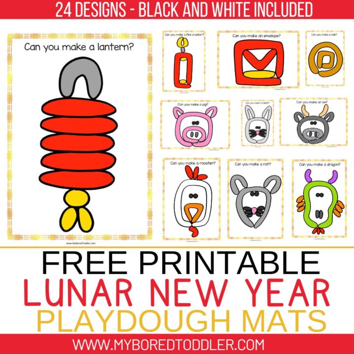 FREE PRINTABLE LUNAR NEW EYAR PLAYDOUGH MATS FEATURE - My Bored Toddler