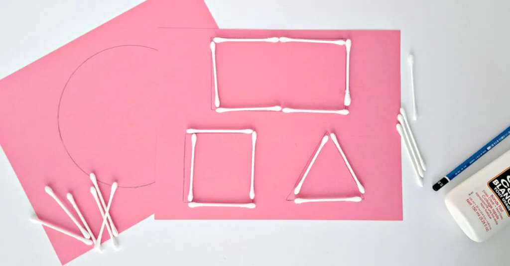Toddler Shape Activity with Cotton Swabs