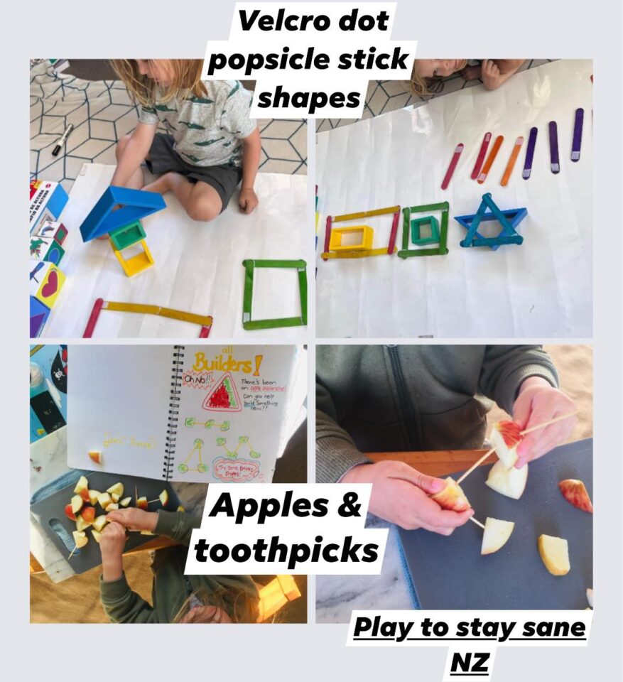 Velcro dot popsicle stick shapes - Chantal - My Bored Toddler
