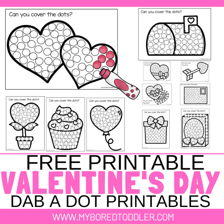 FREE Printable Valentine's Day Playdough Mats for Toddlers