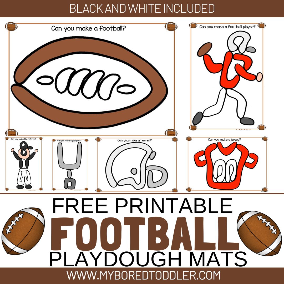 FREE Printable Football Playdough Mats for Toddlers