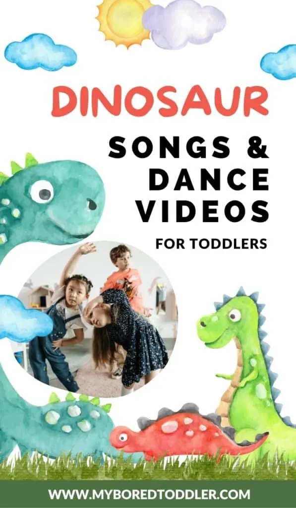 dinosaur songs and dance vidoes for toddlers and preschoolers - a great gross motor, music and movement activity idea.