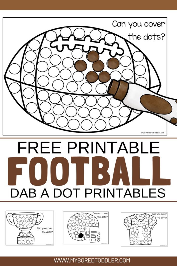 Get ready for game day with these fun and free printable football dot printables! Perfect for keeping toddlers entertained during halftime or as a fun activity before the big game. These toddler-friendly dot sheets are sure to be a hit and make for a great bonding activity for you and your little one. Download now and enjoy the fun!