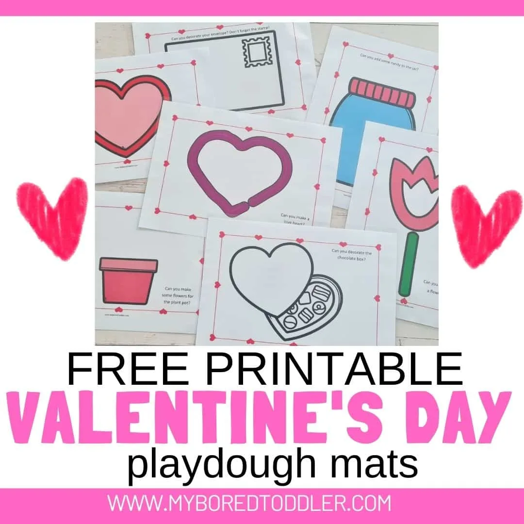 free printable valentine's day playdough mats