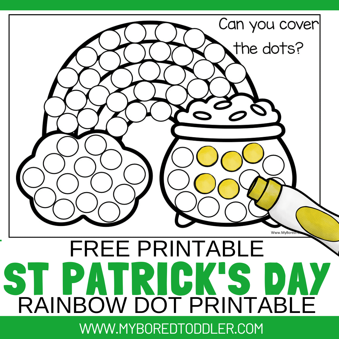 Free Printable St Patrick's Day Dab a Dot Printables for Toddlers.