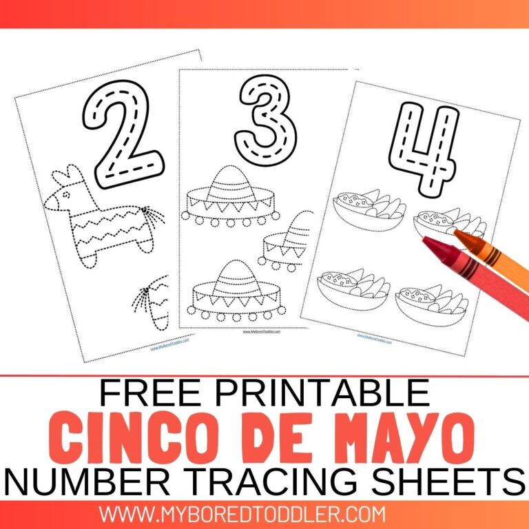 free printable Cinco De Mayo number tracing sheets feature - My Bored ...