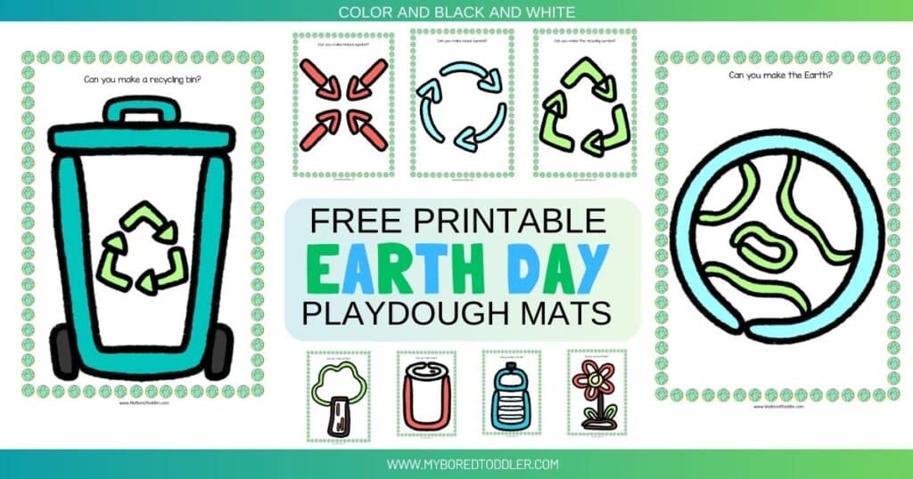 free printable earth day playdough mats facebook - My Bored Toddler