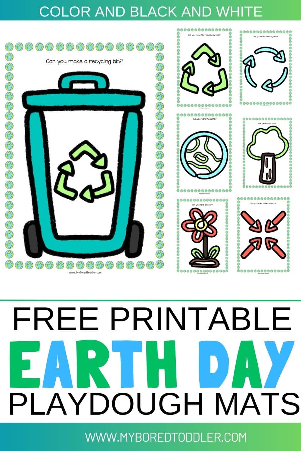 free printable earth day playdough mats pinterest My Bored Toddler