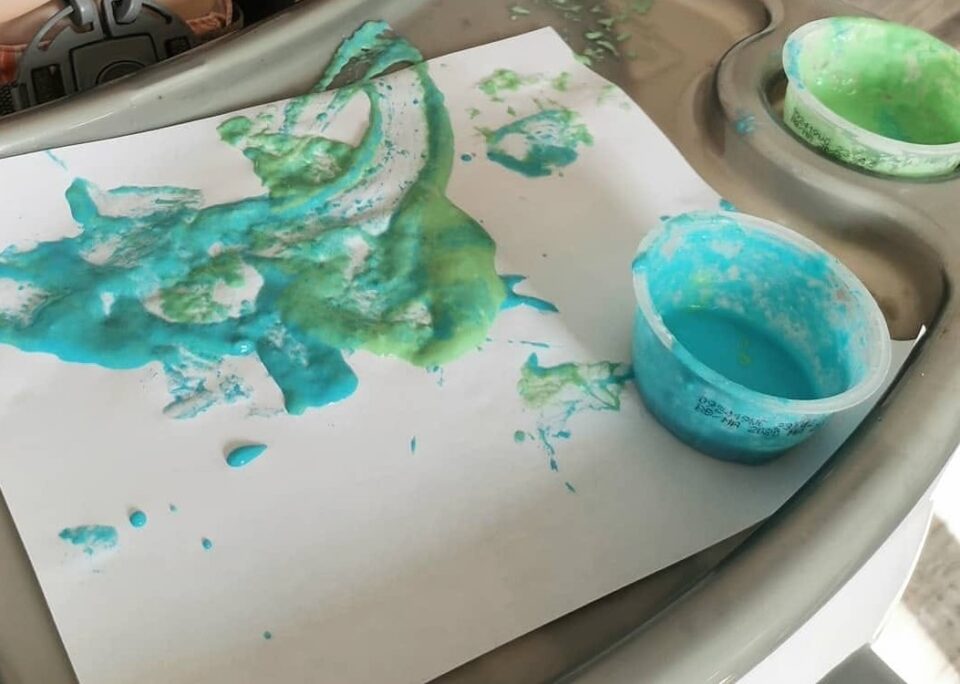 laura sanders finger paints edible equal parts flour and water and add