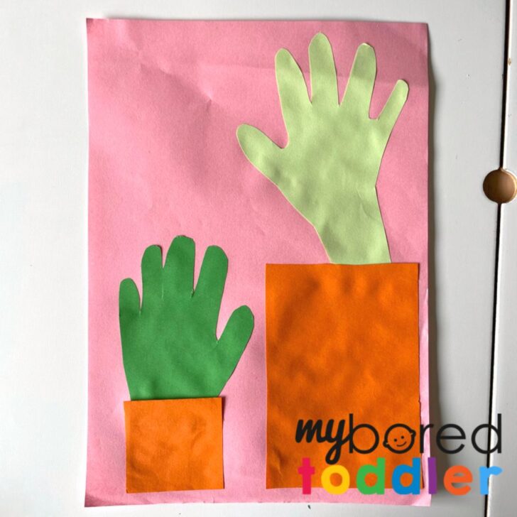 Handprint Cactus Craft - My Bored Toddler Super fun and easy!