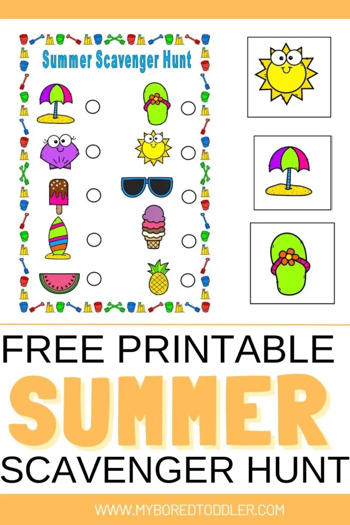 free printable summer scavenger hunt treasure hunt for toddlers