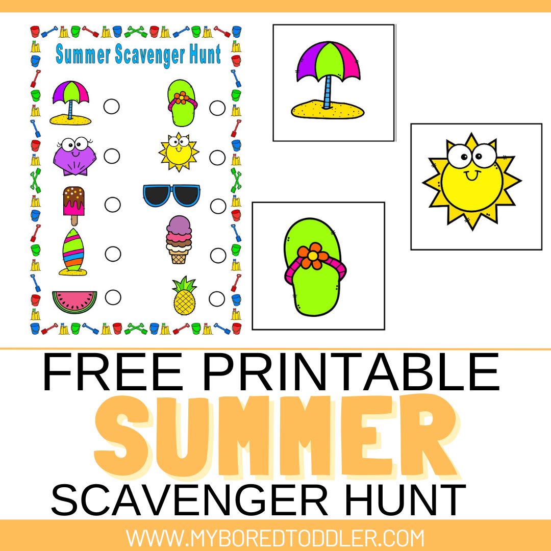 free printable summer scavenger hunt for toddlers