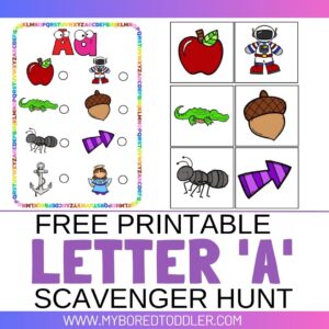 Free Printable Letter A Scavenger Hunt - My Bored Toddler