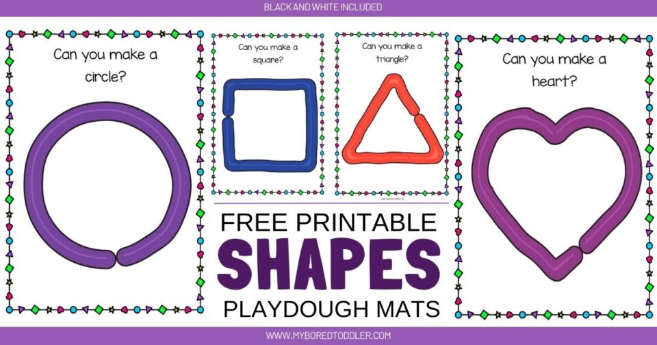 free printable shapes playdough mats facebook - My Bored Toddler