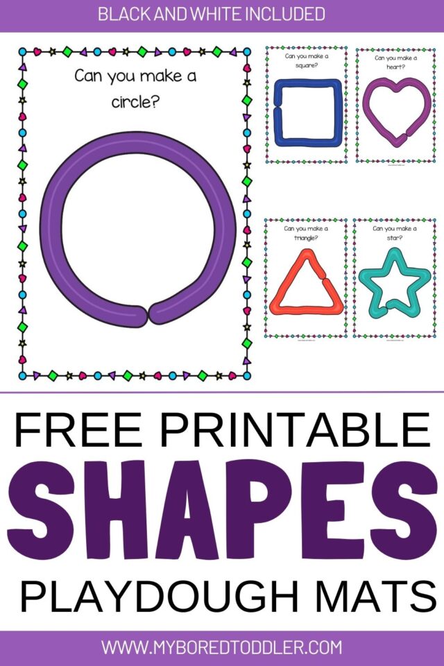 Free Printable Shapes Playdough Mats - My Bored Toddler