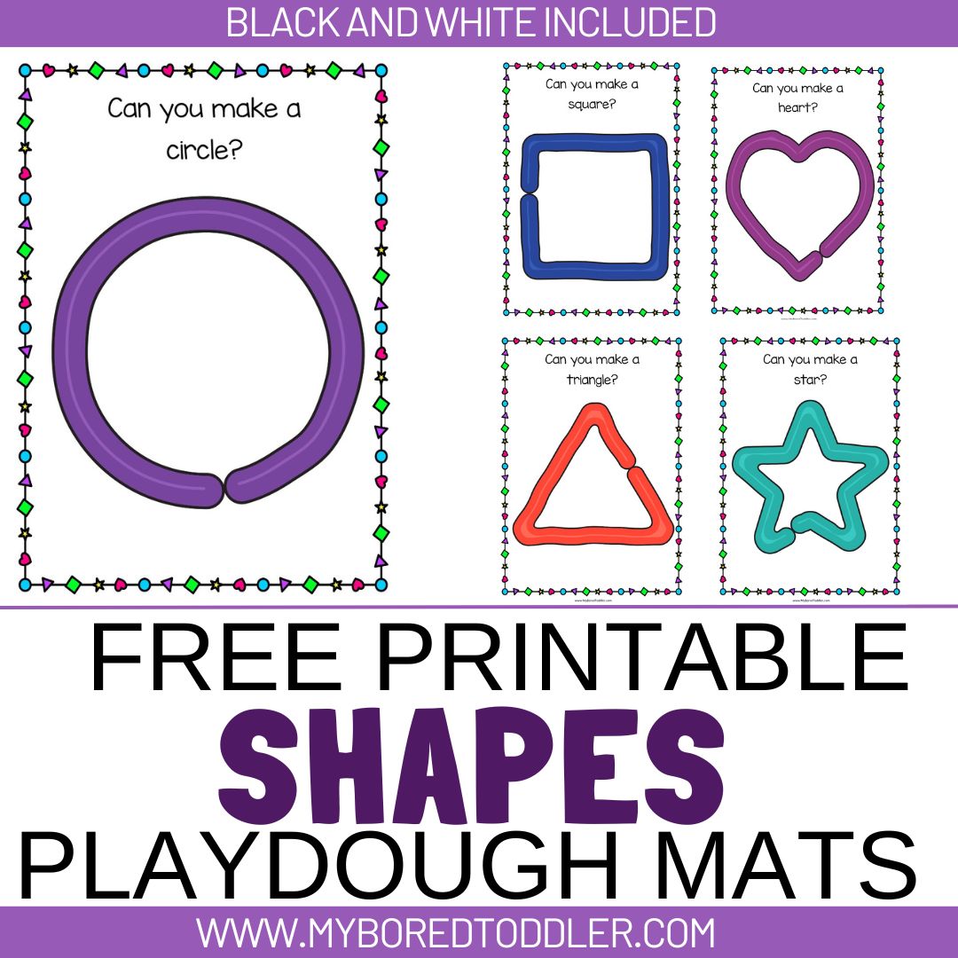 Free Printable Shapes Playdough Mats