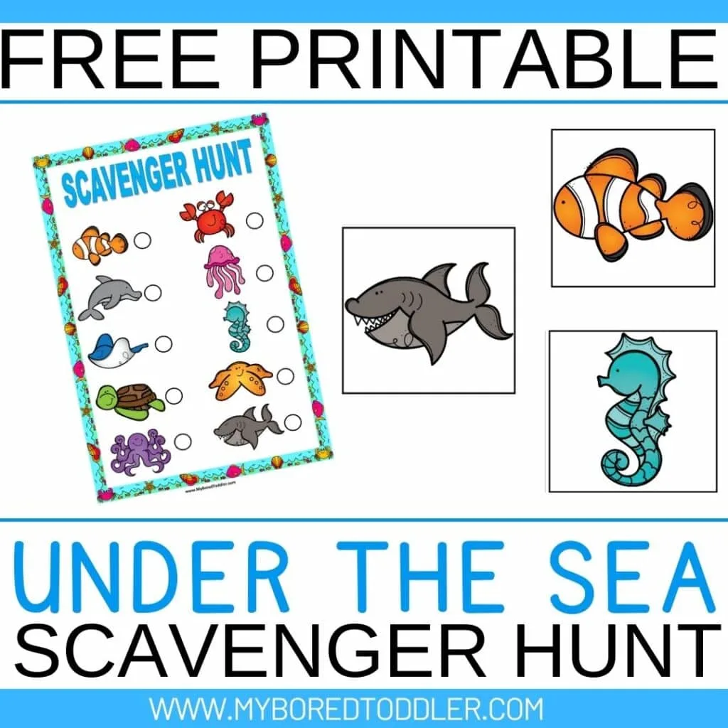 free printable under the sea scavenger hunt toddlers preschoolers