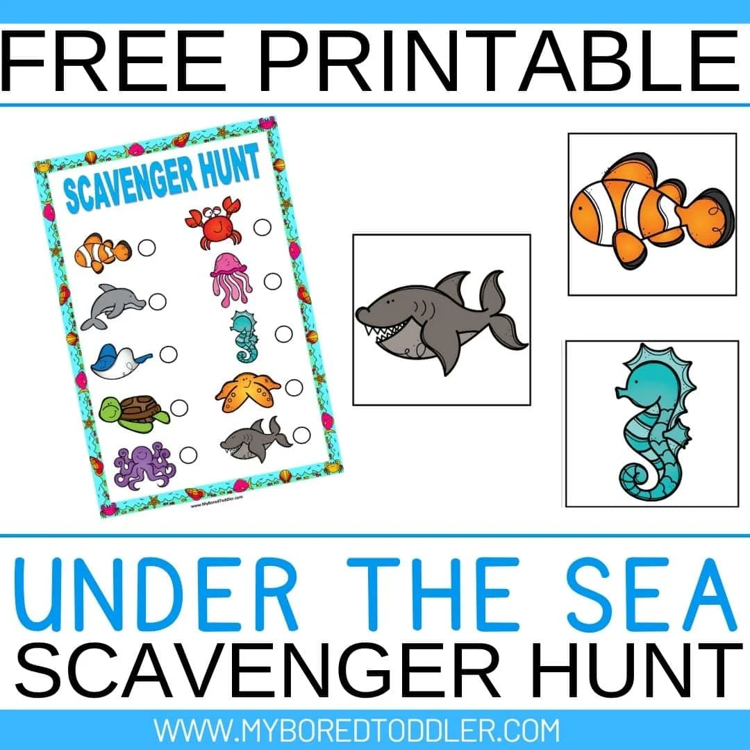 free printable under the sea scavenger hunt toddlers preschoolers
