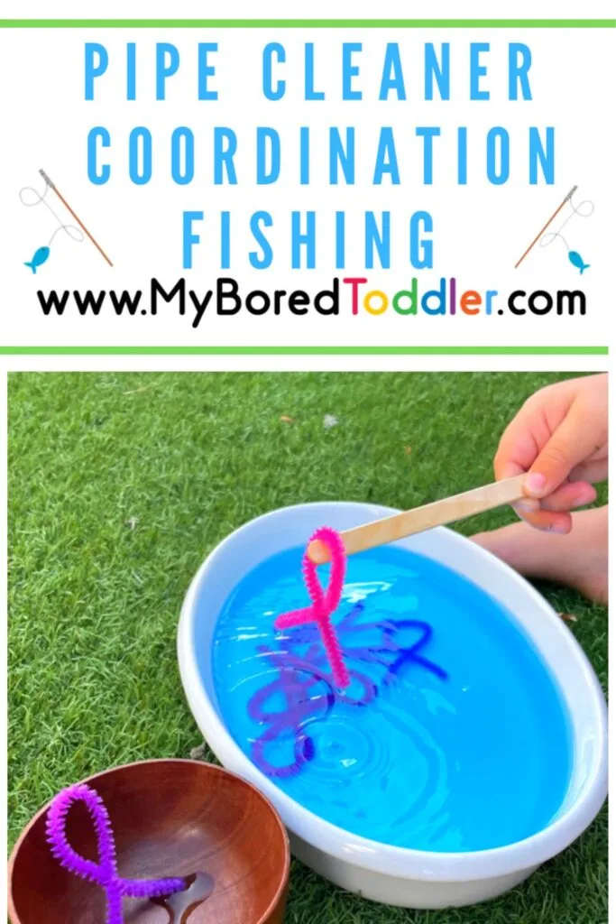 Pipe Cleaner Coordination Fishing - My Bored Toddler