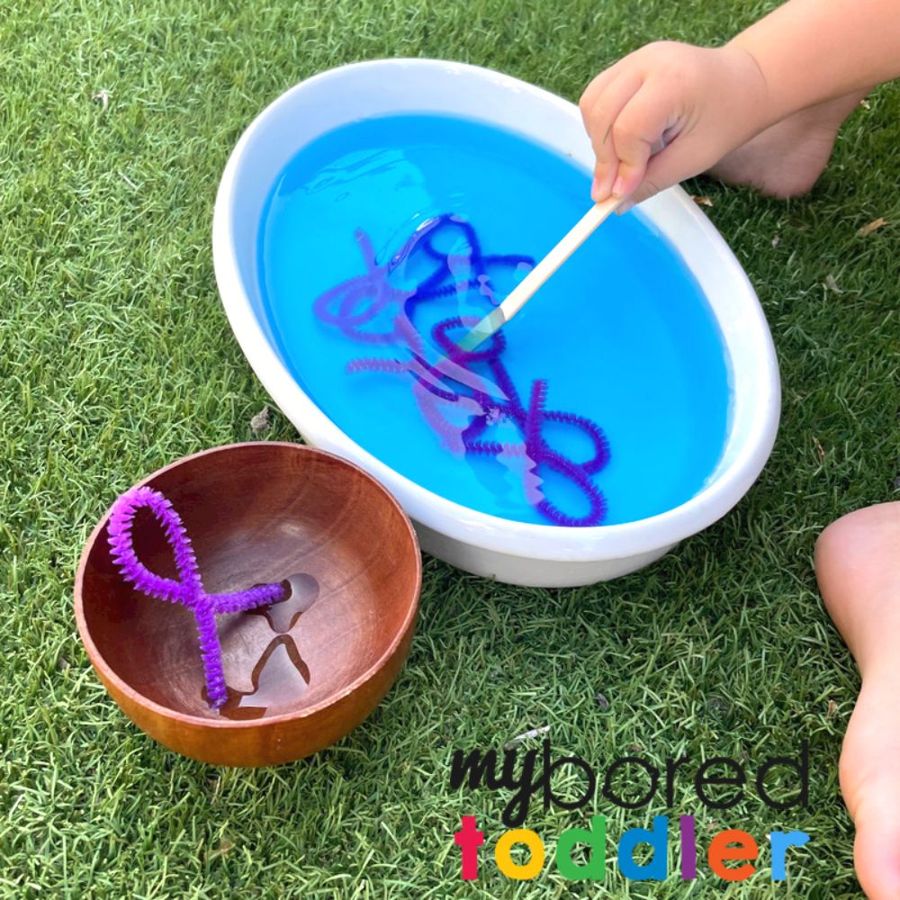 Pipe Cleaner Coordination Fishing - My Bored Toddler
