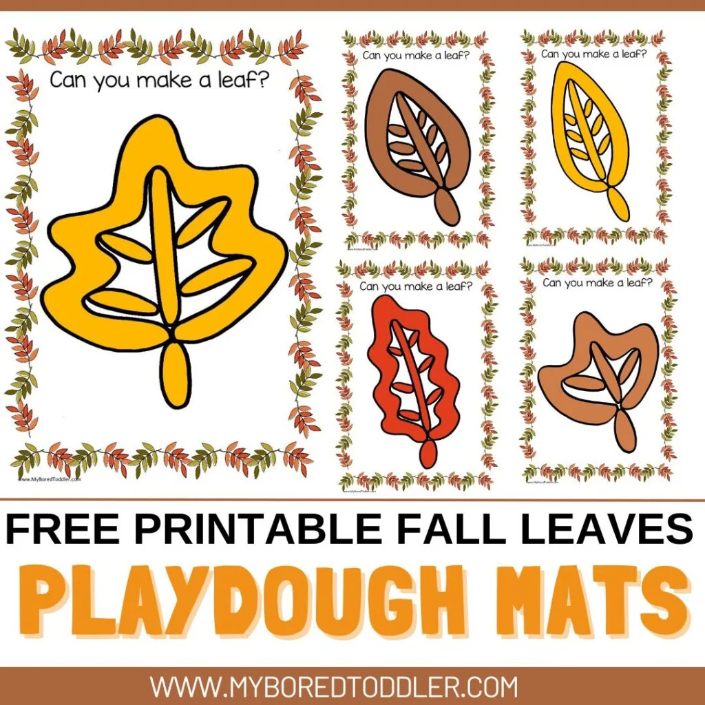 FREE PRINTABLE FALL LEAVES PLAYDOUGH PLAYDOH MATS FOR TODDLER PRESCHOOLERS AUTUMN