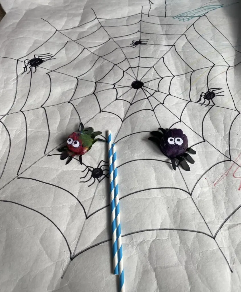 racing spiders activity for toddlers preschoolers halloween 