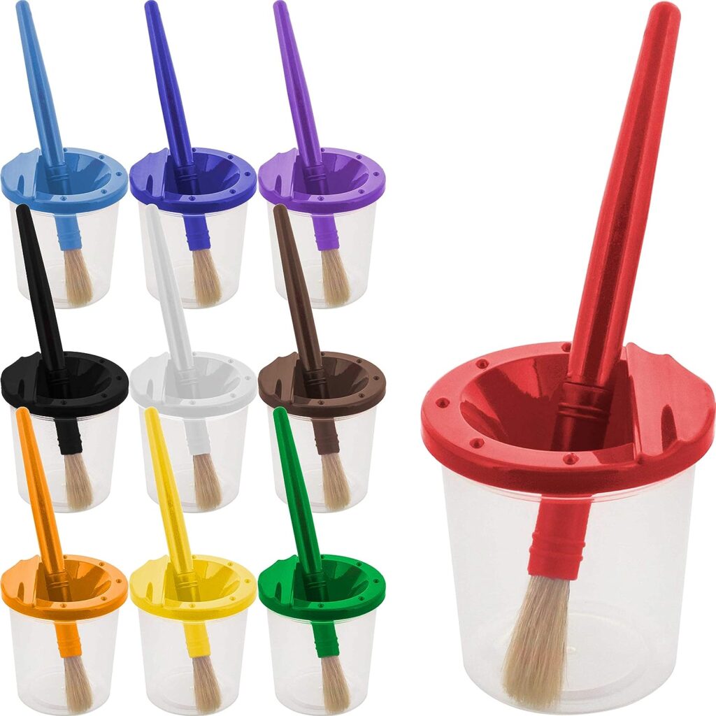 paint cup and brush set for painting on snow 