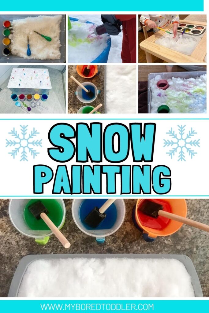 snow painting activity for toddlers winter indoor or outdoor activity pinterest