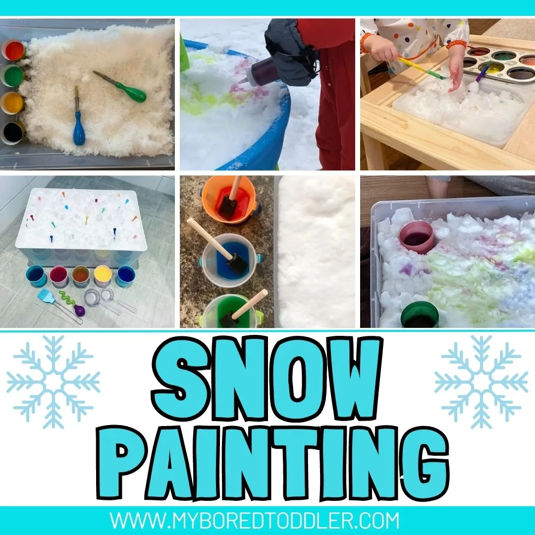snow painting toddler winter activity instagram