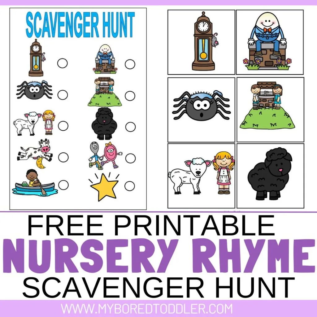 FREE PRINTABLE NURSERY RHYME SCAVENGER HUNT FEATURE