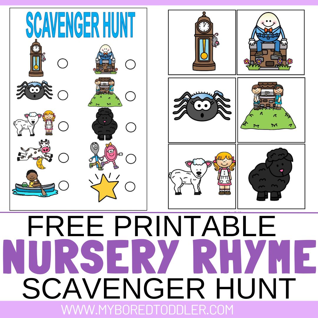 FREE PRINTABLE Nursery Rhyme Scavenger Hunt