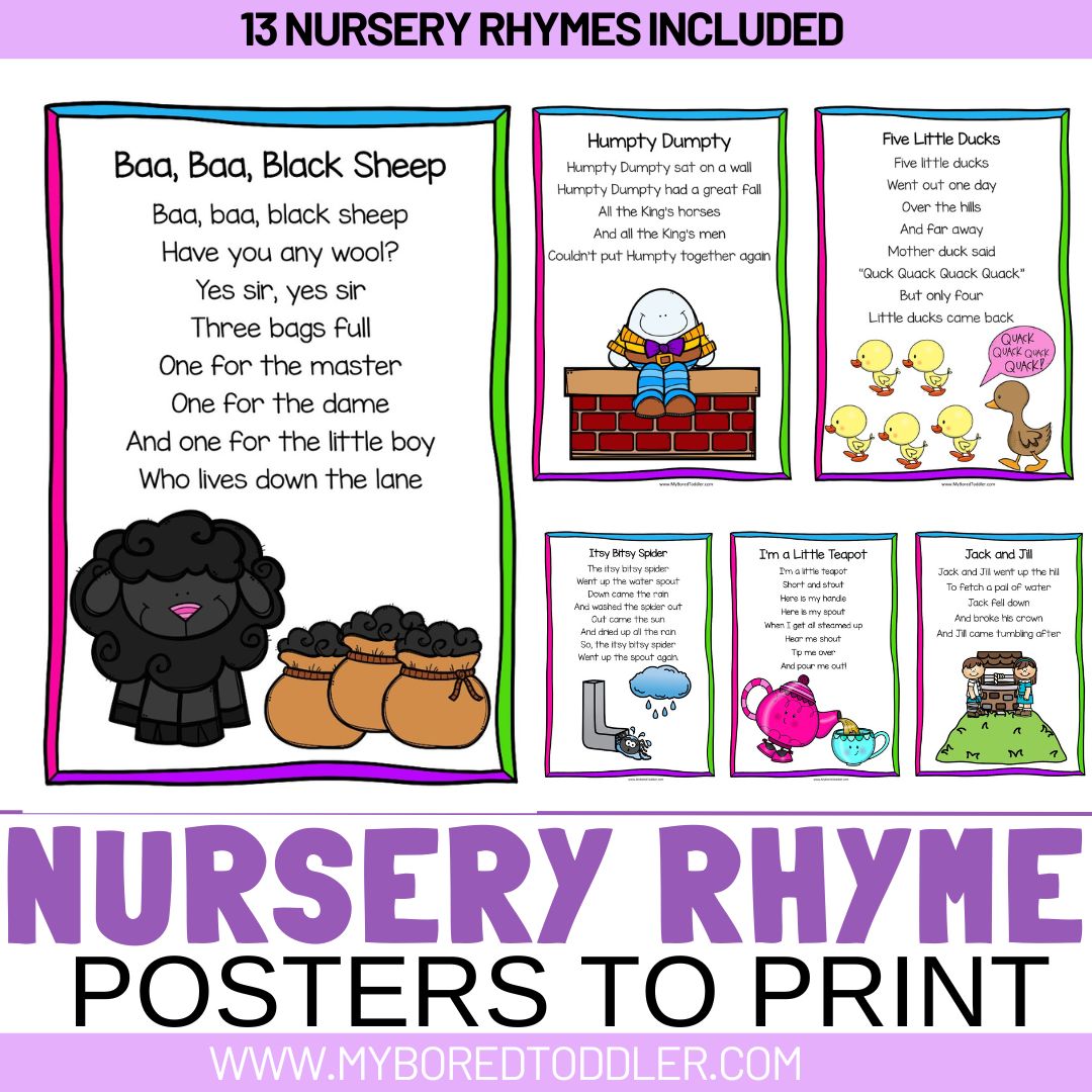 NURSERY RHYME POSTERS TO PRINT TODDLER PRESCHOOL - My Bored Toddler