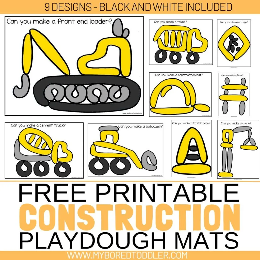 FREE PRINTABLE CONSTRUCTION PLAYDOUGH MATS