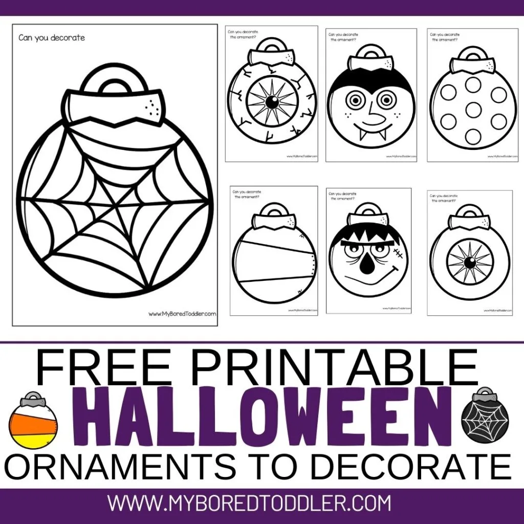 FREE PRINTABLE HALLOWEEN ORANMENTS FOR TODDLERS AND PRESCHOOLERS TO DECORATE FEATURE IMAGE