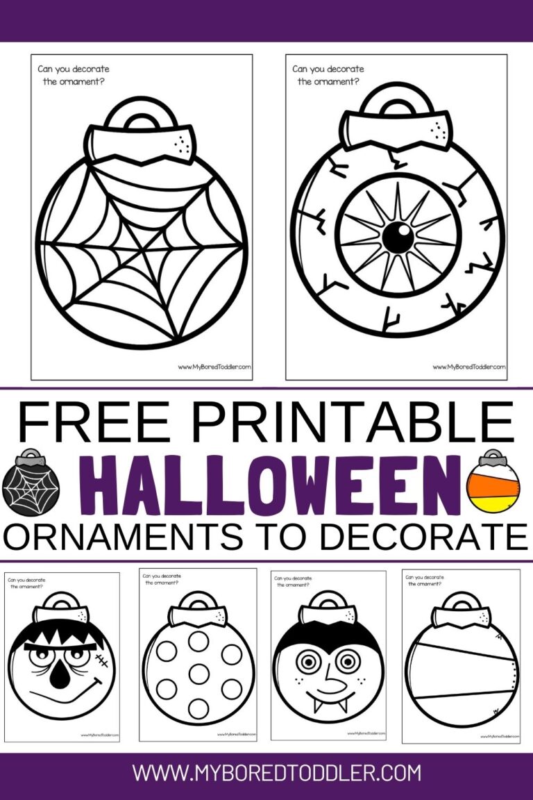 FREE PRINTABLE HALLOWEEN ORANMENTS TO DECORATE - My Bored Toddler