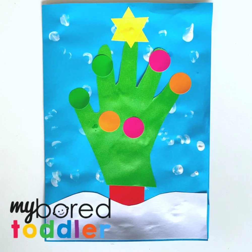 Handprint Christmas Tree Christmas Card