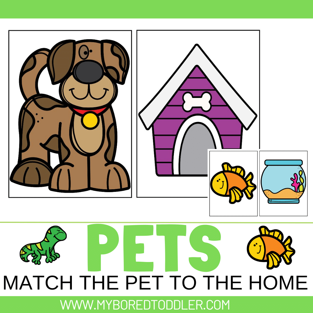 PETS MATCH THE PET TO THE HOME CARDS TODDLER PRESCHOOL ANIMALS GAME - My  Bored Toddler