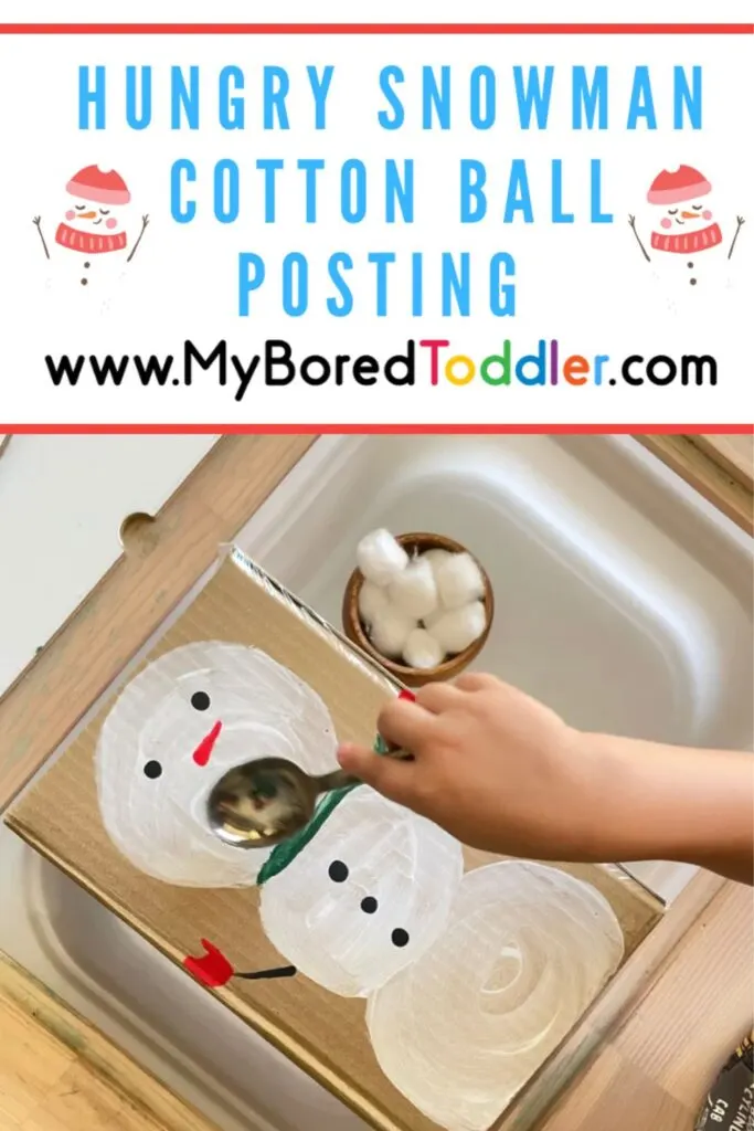 Hungry Snowman Cotton Ball Posting