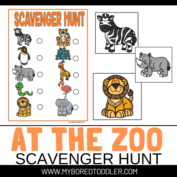 AT THE ZOO SCAVENGER HUNT TREASURE HUNT TODDLER PRESCHOOL - My Bored ...