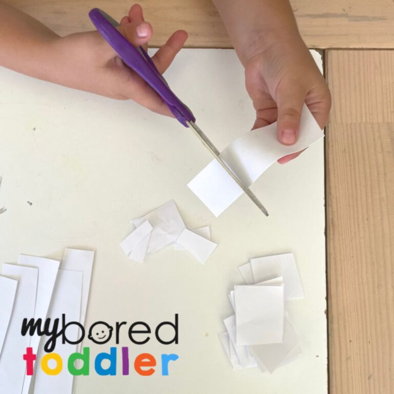 Paper Squares Snowman - My Bored Toddler