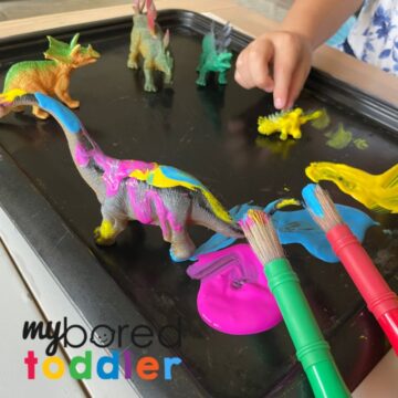 Dinosaur Figure Painting - My Bored Toddler Easy to setup!