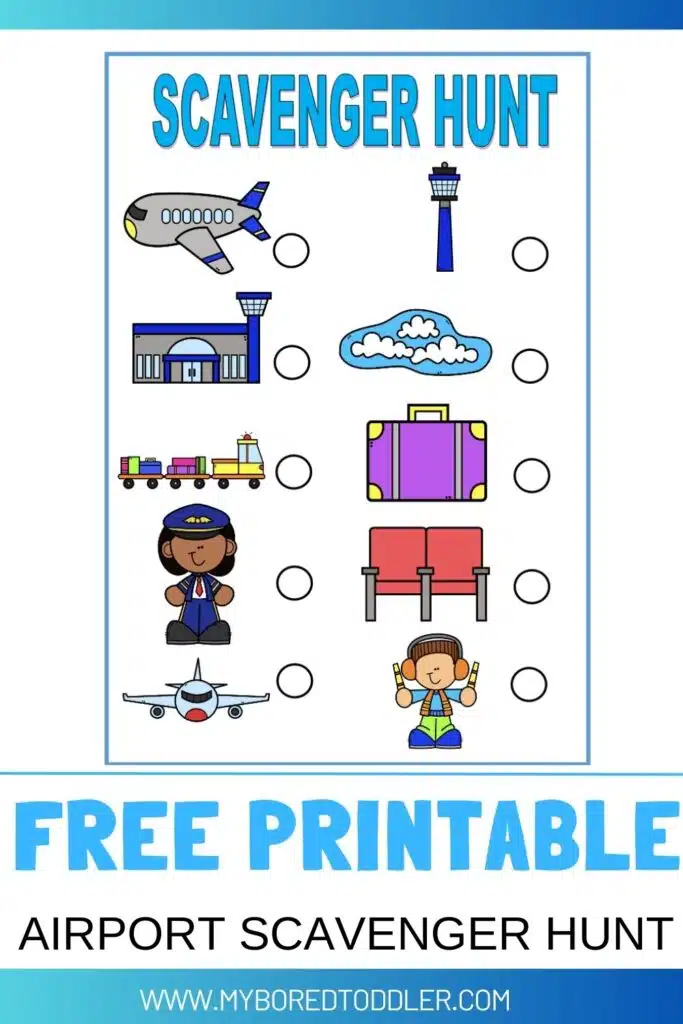 free printable airport scavenger hunt pinterest