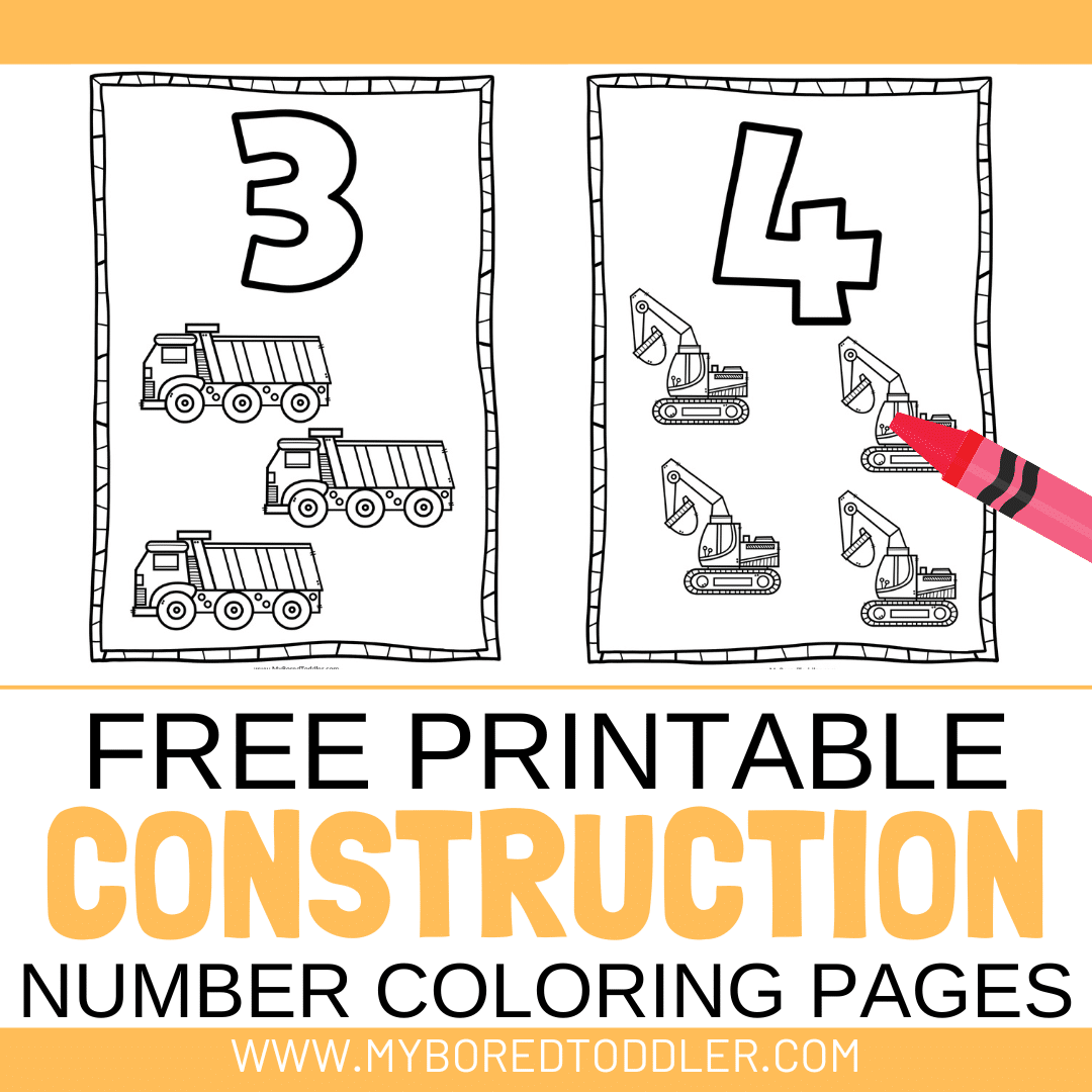 free printable number coloring pages construction trucks planes boats trains toddler preschool