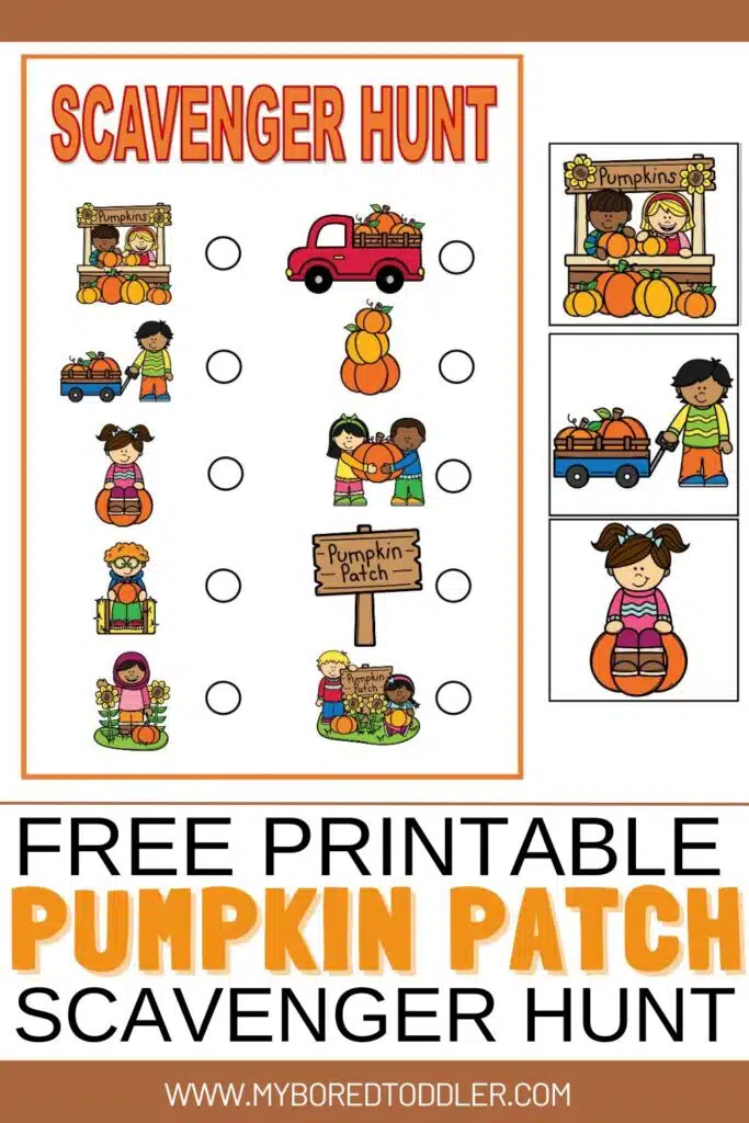 free printable pumpkin patch scavenger hunt for toddlers preschoolers fun game
